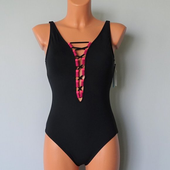 Bleu Rod Beattie Other - Bleu Rod Beattie One Piece Lace Up Swimsuit NWT